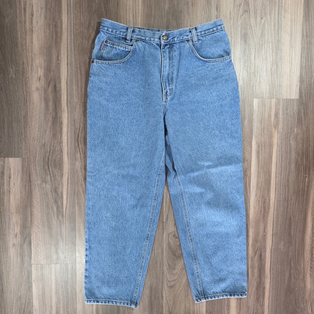 Bugle Boy 750 Vintage Men Light Wash Relaxed Tapered Jeans 34H x 28IN Blue Denim